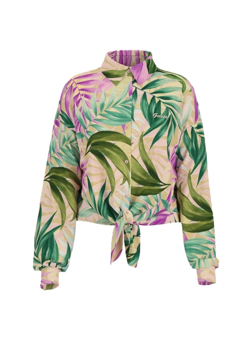 Women’s Guess Long Sleeve Tropical Blouse Women’s Large